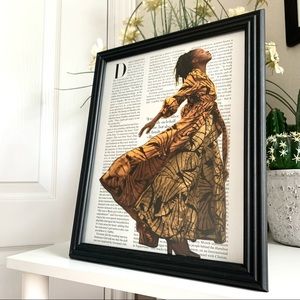 Editorial Collage Wall Art Amanda Gorman Flowing Dress Poetry Fashion Aesthetic